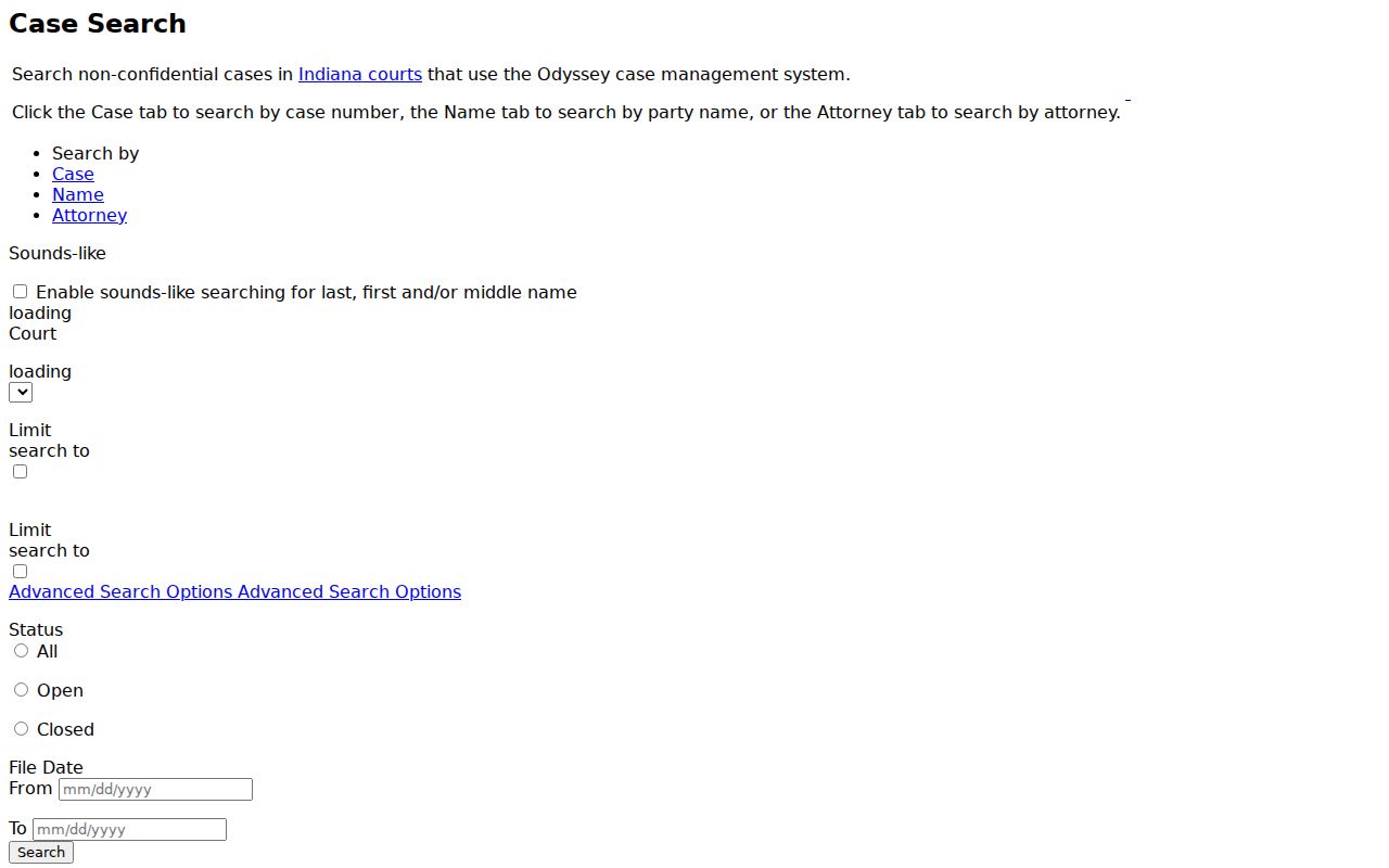 Martin County civil docket MyCase search fields