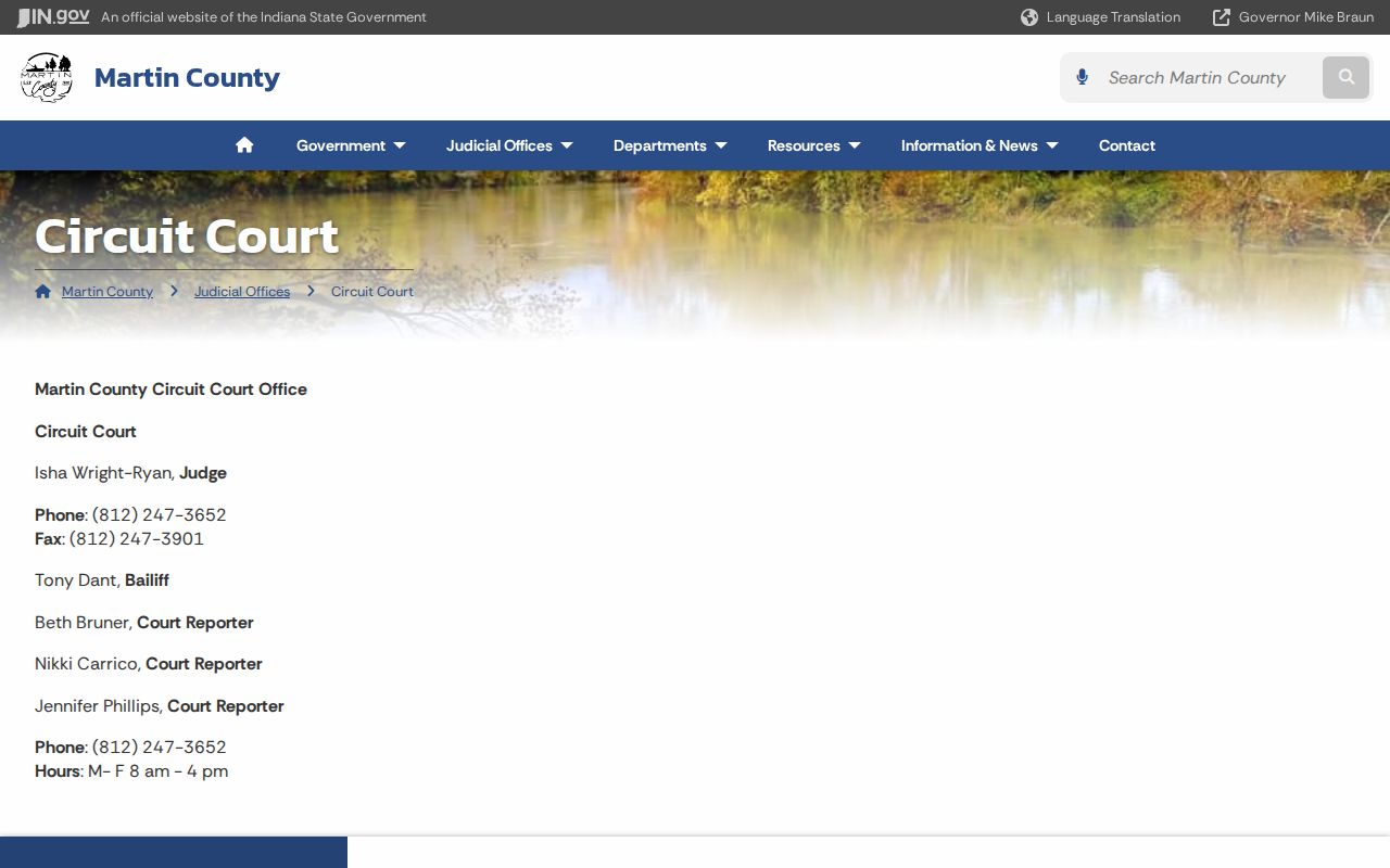 Martin County court docket Circuit Court page