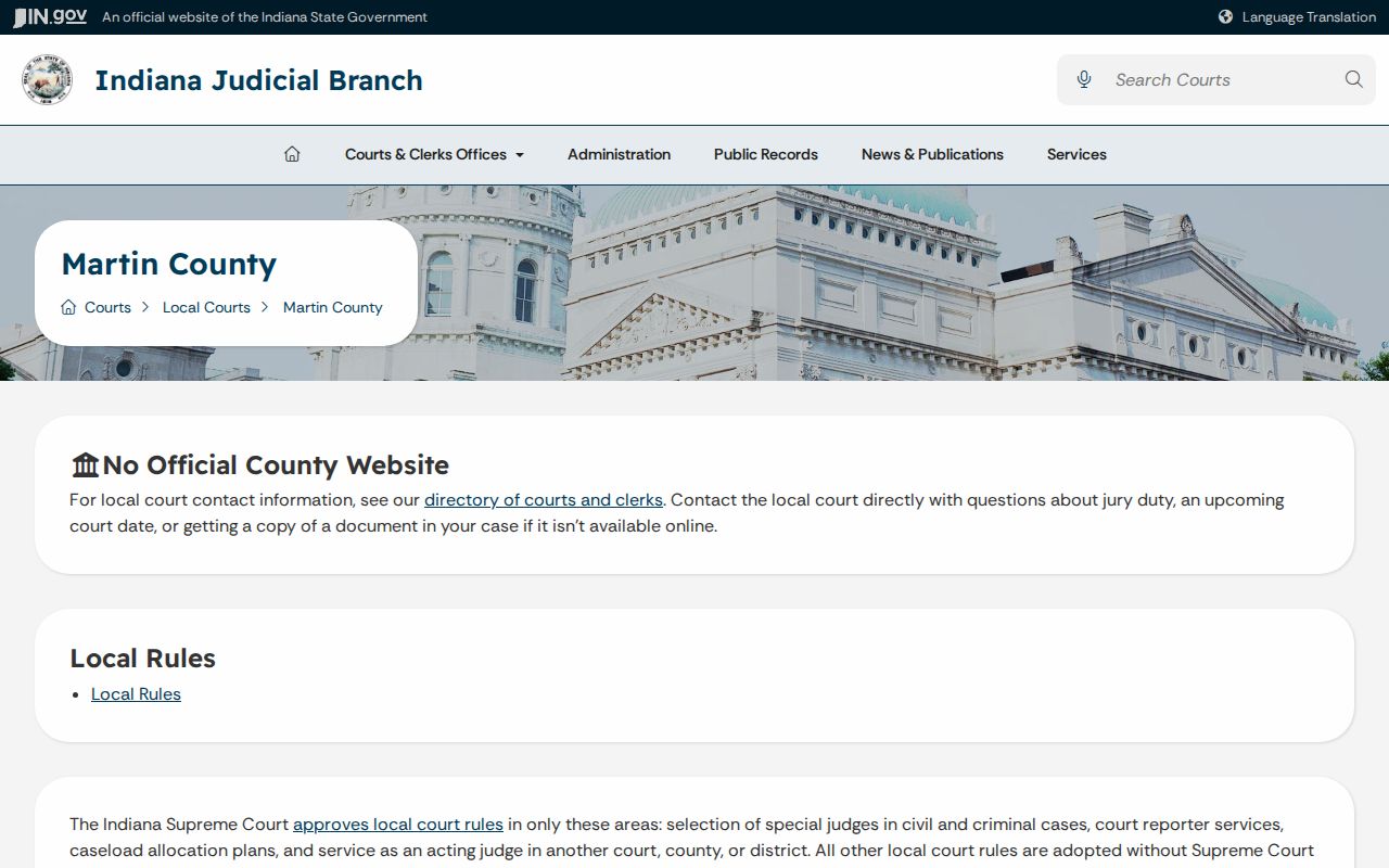Martin County court docket local court hub
