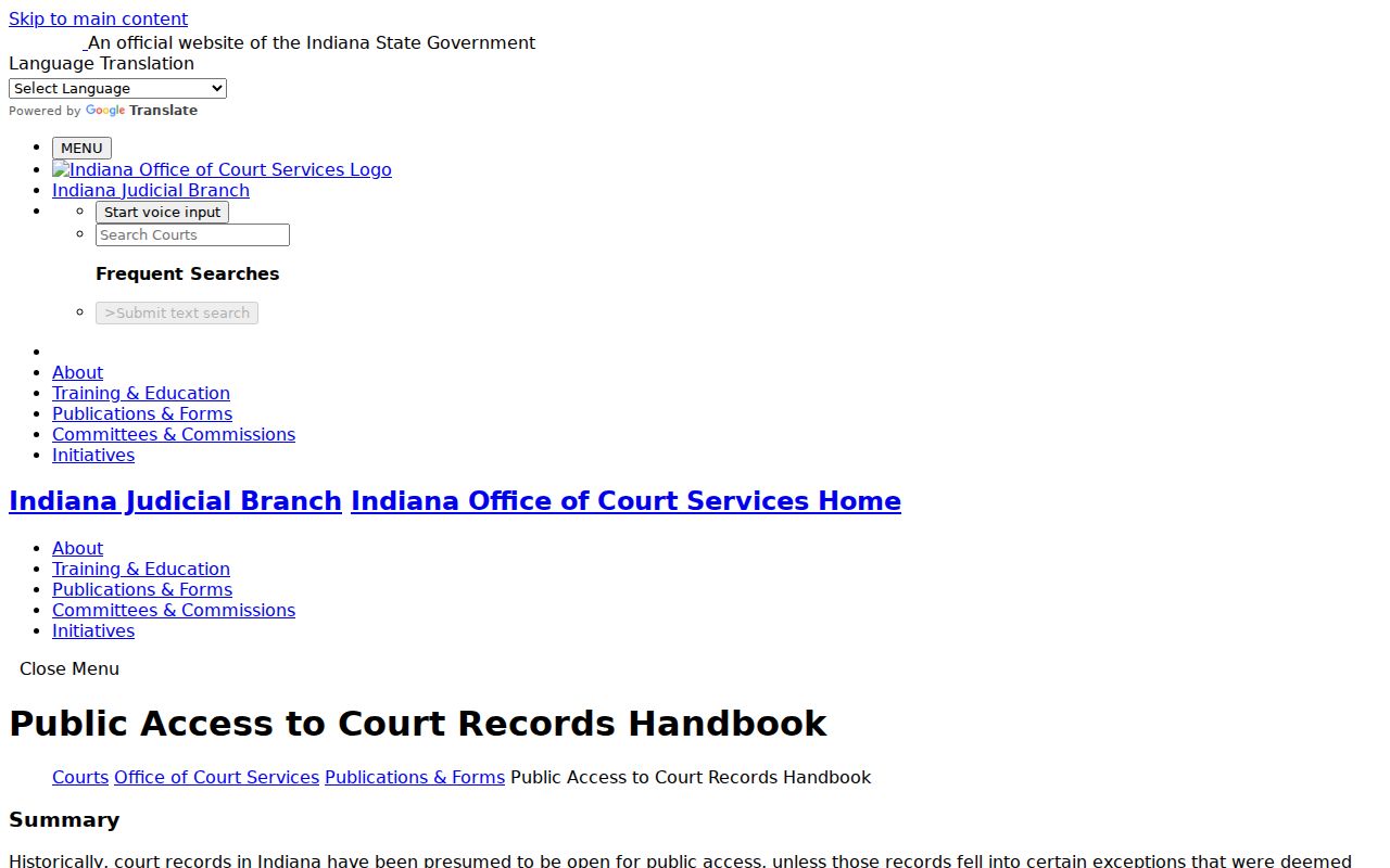 Martin County traffic court records public access handbook